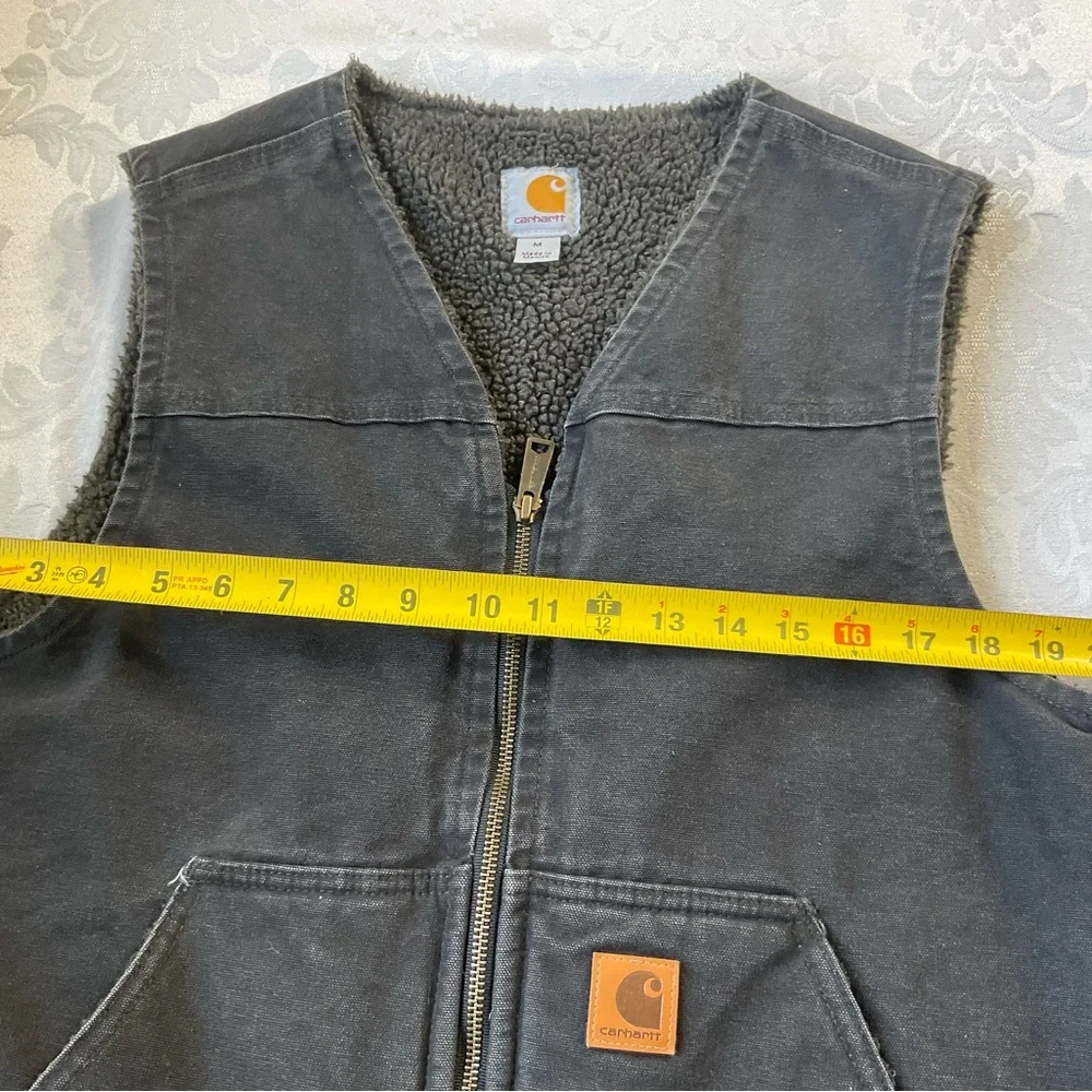 Carhartt Sherpa Fleece Lined Duck Canvas Vest V26 Men's Size Med New Without Tag - Picture 4 of 8